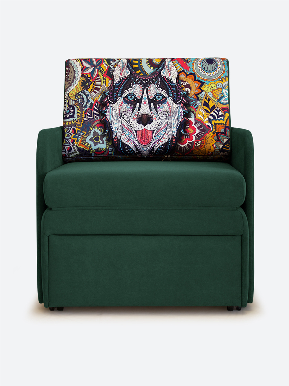 Кресло-кровать "Миник" с подлокотниками, купон Хаски