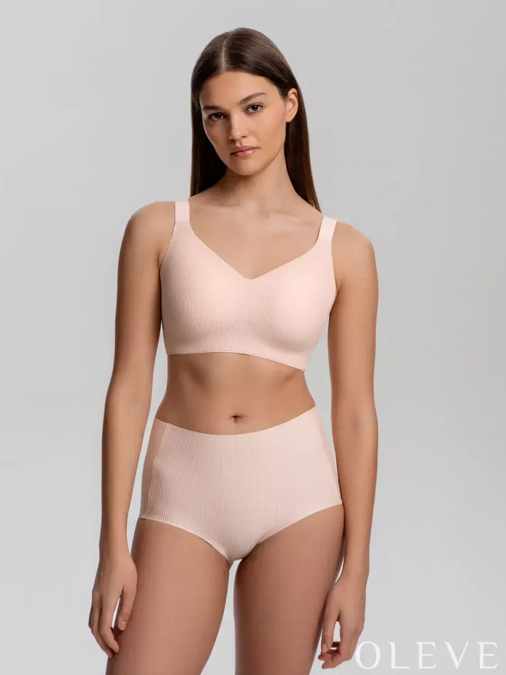 Бесшовные трусы в рубчик Plus size