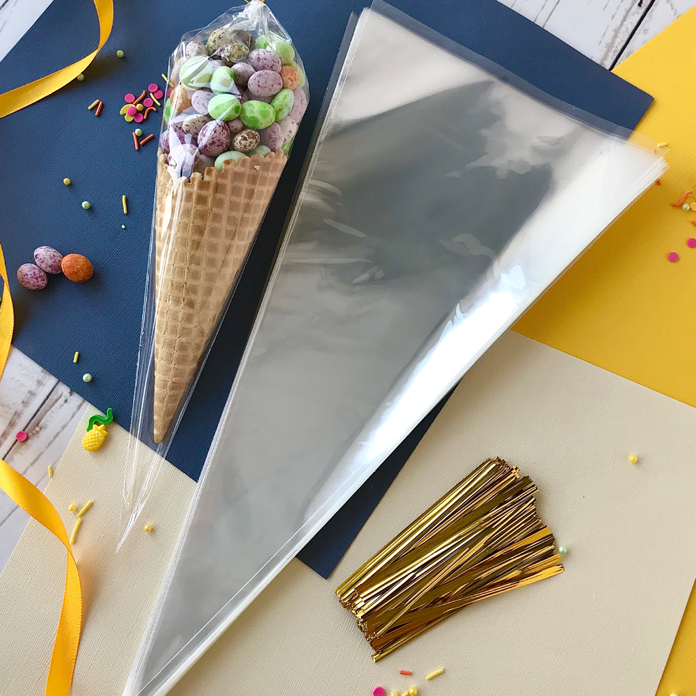 Пакет конус для сладостей 18x37 см (100 шт)