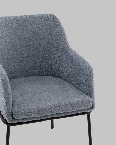 Стул с подлокотниками Орли new ткань букле синий