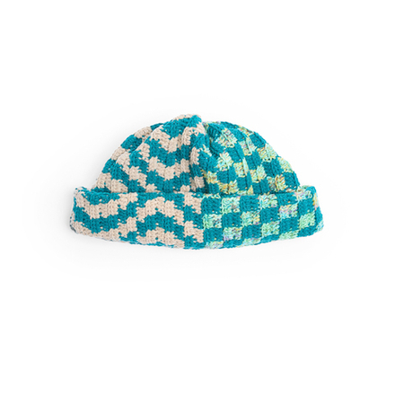Шапка Jacob Cro Beanie Twins "Blue/Beige Melange"