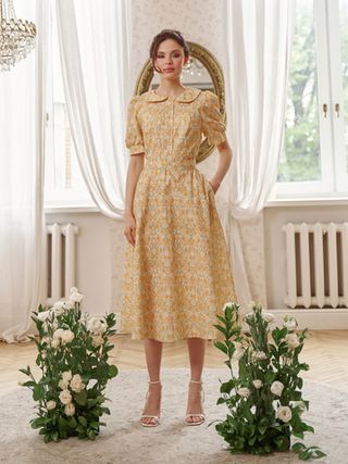 Платье женское "Одри" солнечный узор