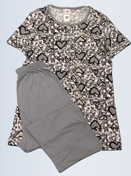 Пижама женская футболка с капри Guli кулирка (60)