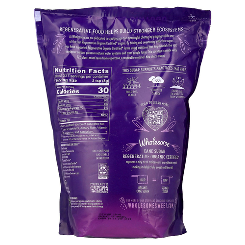 Wholesome Sweeteners, органический тростниковый сахар, 1,81 кг (4 фунта)