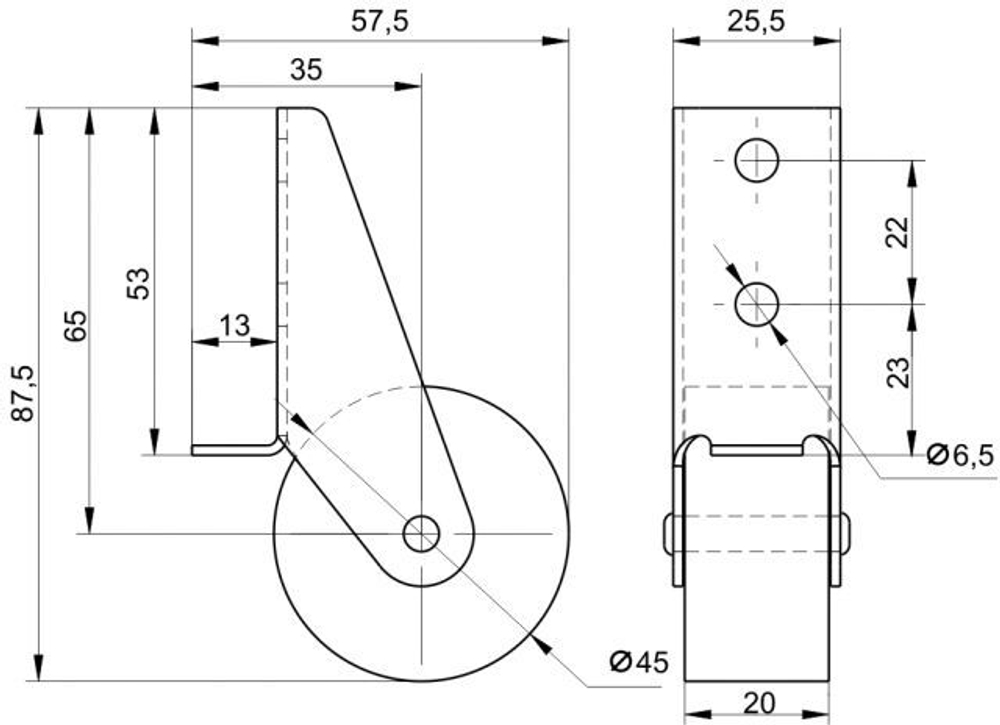 Колесо для мебели ролик для дивана 4 штуки