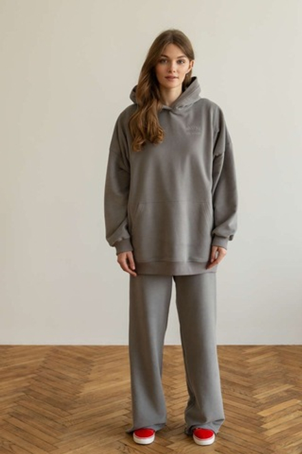 Худи оверсайз Ритм премиум для беременных и кормящих мам, Серый