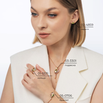 Серьги-пусеты «Преображение» из красного золота с хризолитом и эмалью