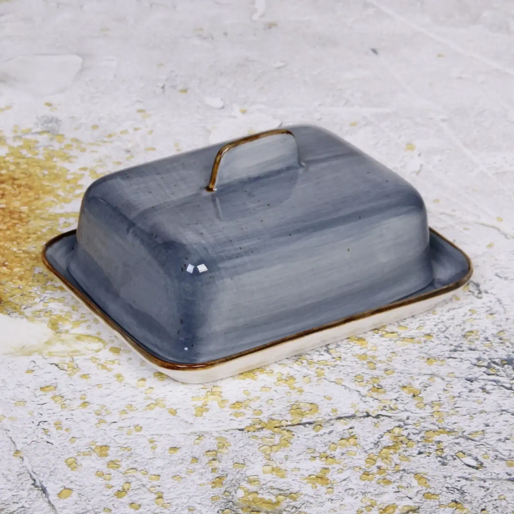 Масленка керамическая «Corsica blue» 16,5*13*7,8см