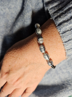 Браслет из натурального камня, авторская работа из Агата двух цветов "Агатовый малый"