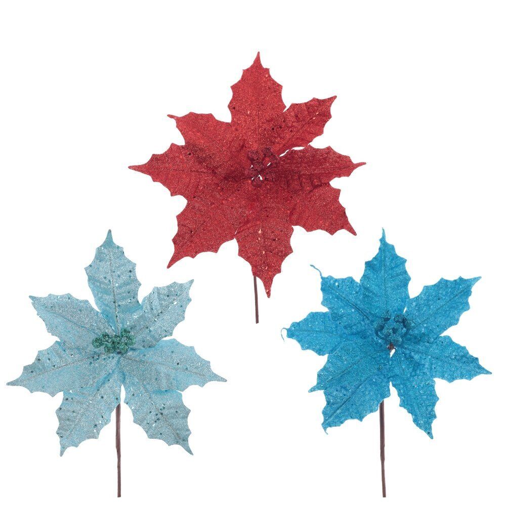 GAEM Цветок искусственный "Пуансеттия", L25 W25 H26 см, 3в.