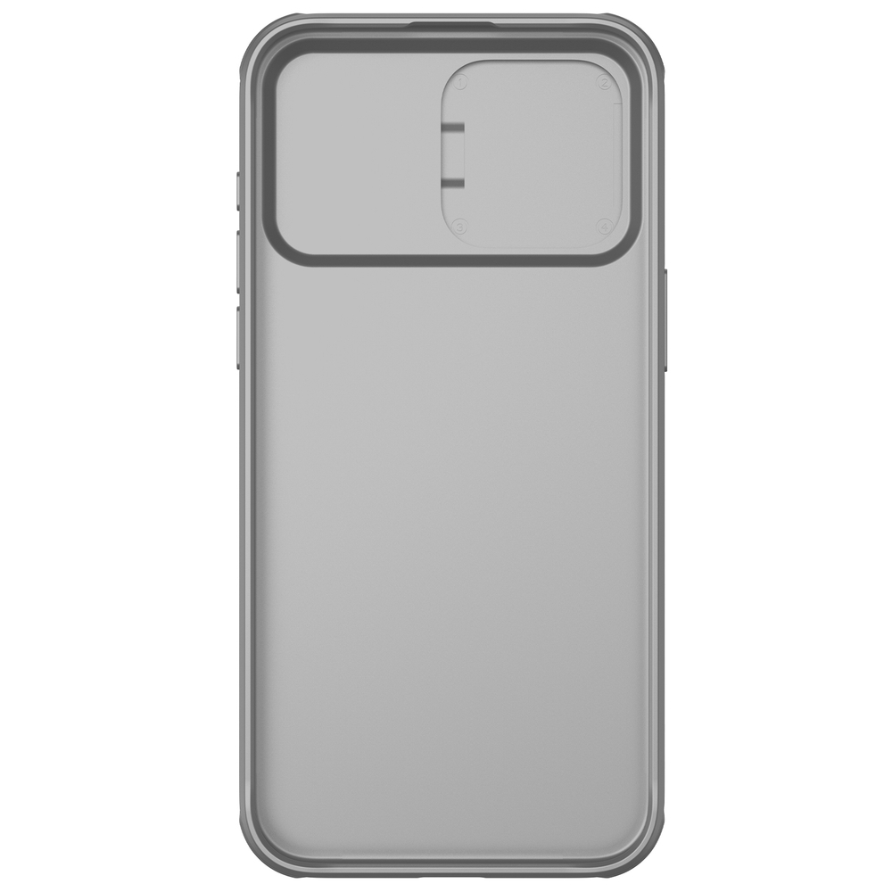 Чехол серого цвета (Titanium Gray) с защитной шторкой для камеры от Nillkin на iPhone 15 Pro, серия CamShield Pro Case