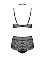 Стильный кружевной комплект Elizenes с чокером (Размер: L-XL) (Цвет: черный)