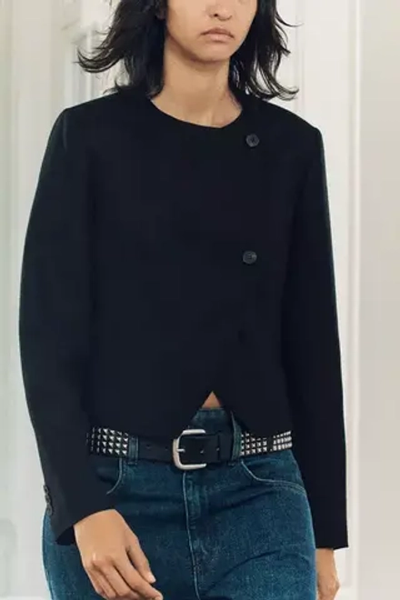 ZARA УКОРОЧЕННАЯ КУРТКА — ZW COLLECTION, ЧЕРНЫЙ