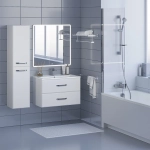 Тумба с раковиной для ванной Uperwood Foster 80 см, подвесная, белая