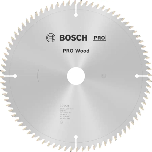 Пильный диск для циркулярной пилы PRO Wood 254x2,5x30 мм T80 BOSCH 2608640437
