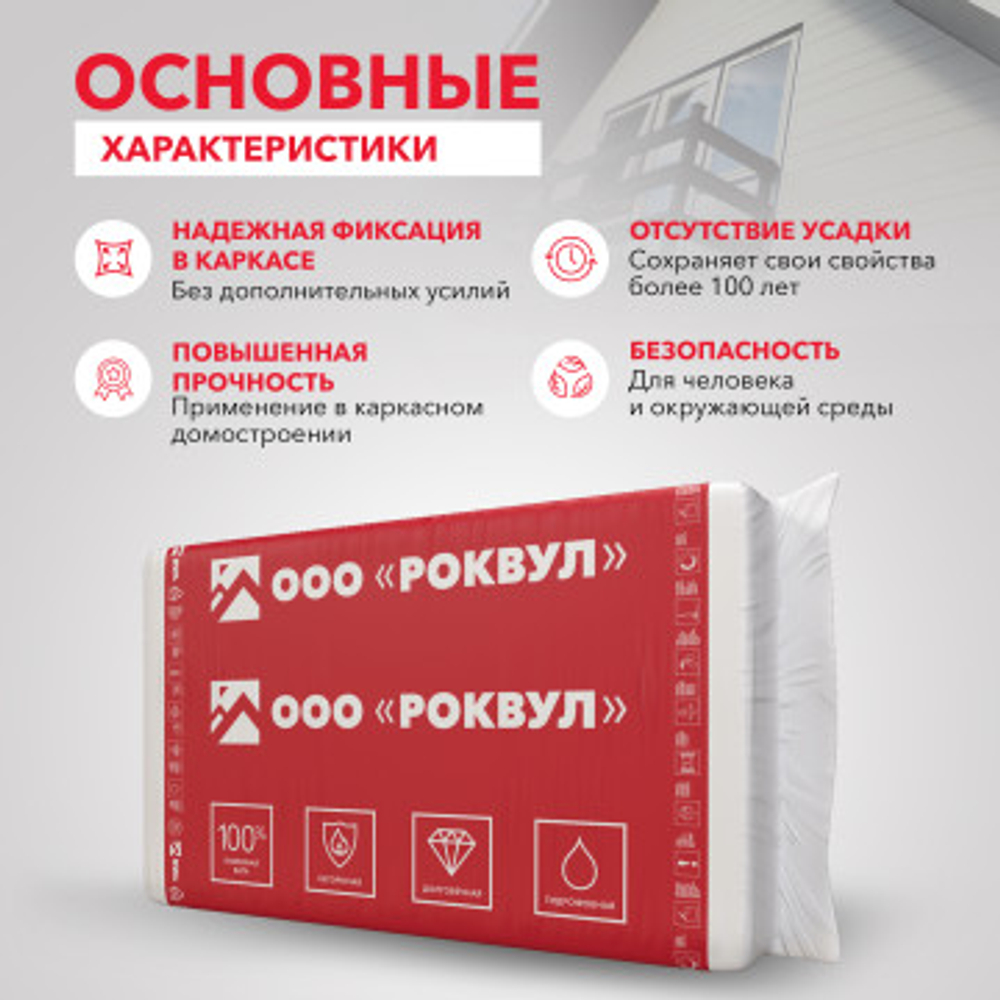 Минеральная вата Роквул Каркас 50 мм