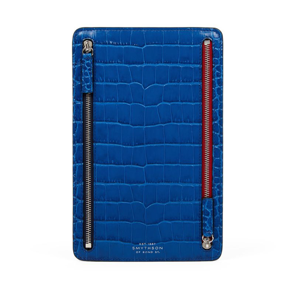 Smythson Кейс для документов Multi-Zip Case in Mara, Cerulean