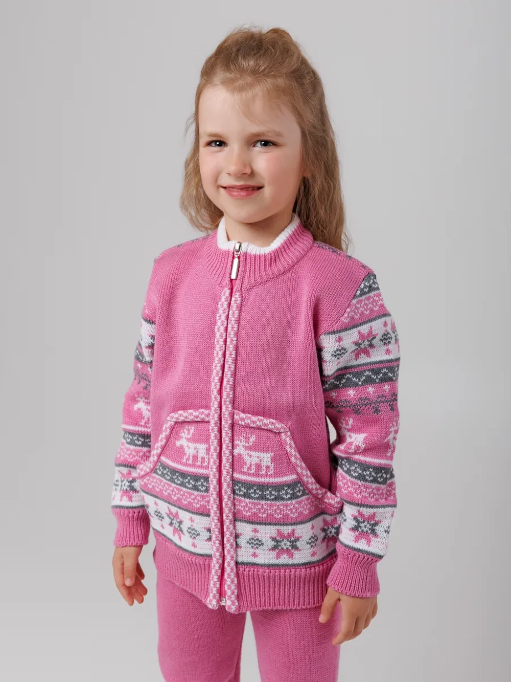 Кофта вязаная на молнии