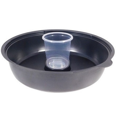 КД-106 Дно контейнера круглое 850 мл черное с соусником "КадоПрим" (400 шт.)