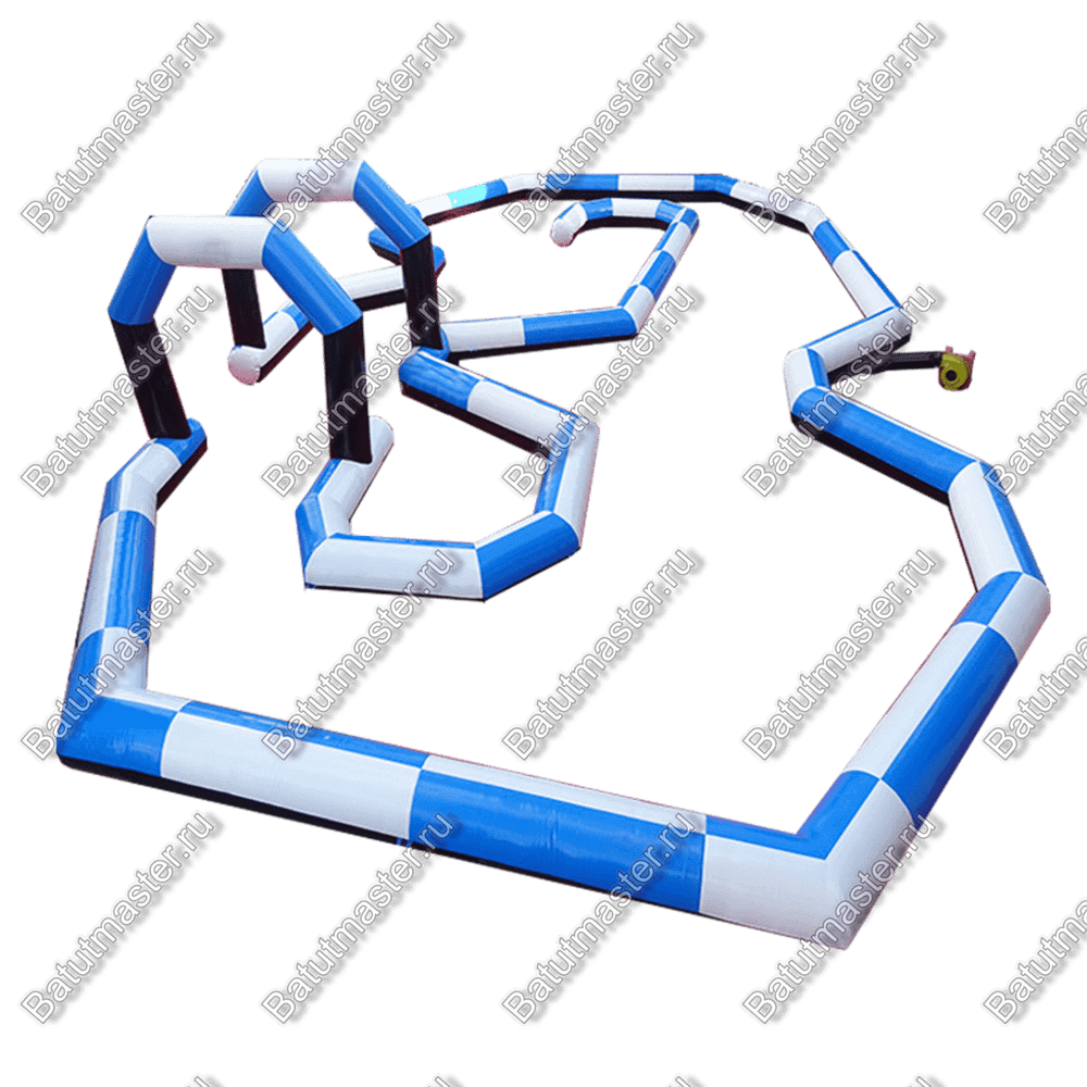 Надувная трасса "Опасный поворот", 18*15*2,5 м