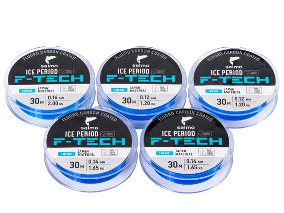 Лески монофильные зимние Salmo ICE PERIOD F-TECH Lake Blue 5шт. набор