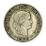 Switzerland, 5 Rappen, 1929 – Libertas Series, VF