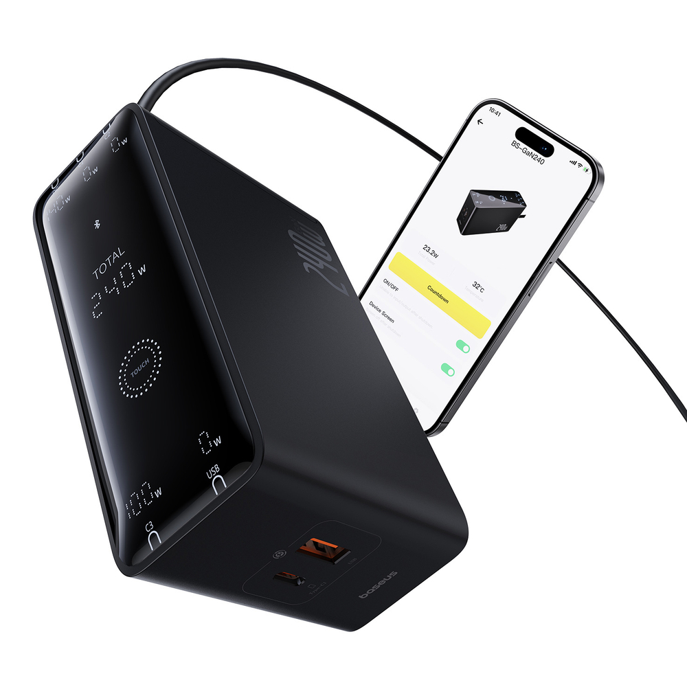 Зарядное устройство Baseus Digital GaN Intelligent Desktop 3C+U+DC 240W