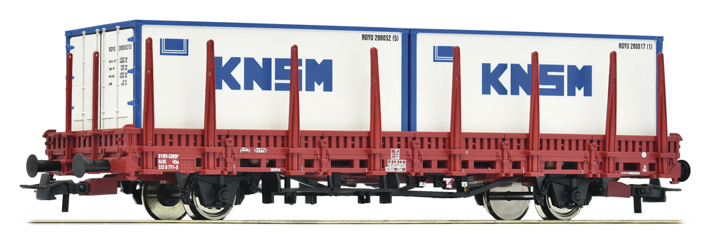 Платформа с двумя контейнерами KNSM, NS, IV