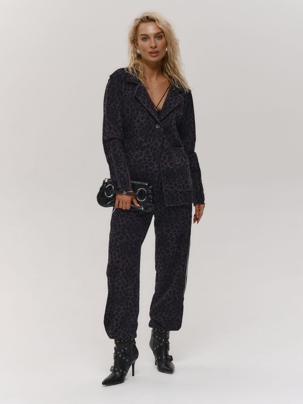 Жакет строчки принт ЛЕО, фиолетовый