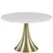 Стол Oria Ø120 см, белый мрамор на золотой ножке