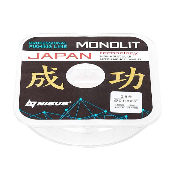 Леска MONOLIT 0,148mm/50m Nylon Transparent (N-MO-0.148-50) Nisus