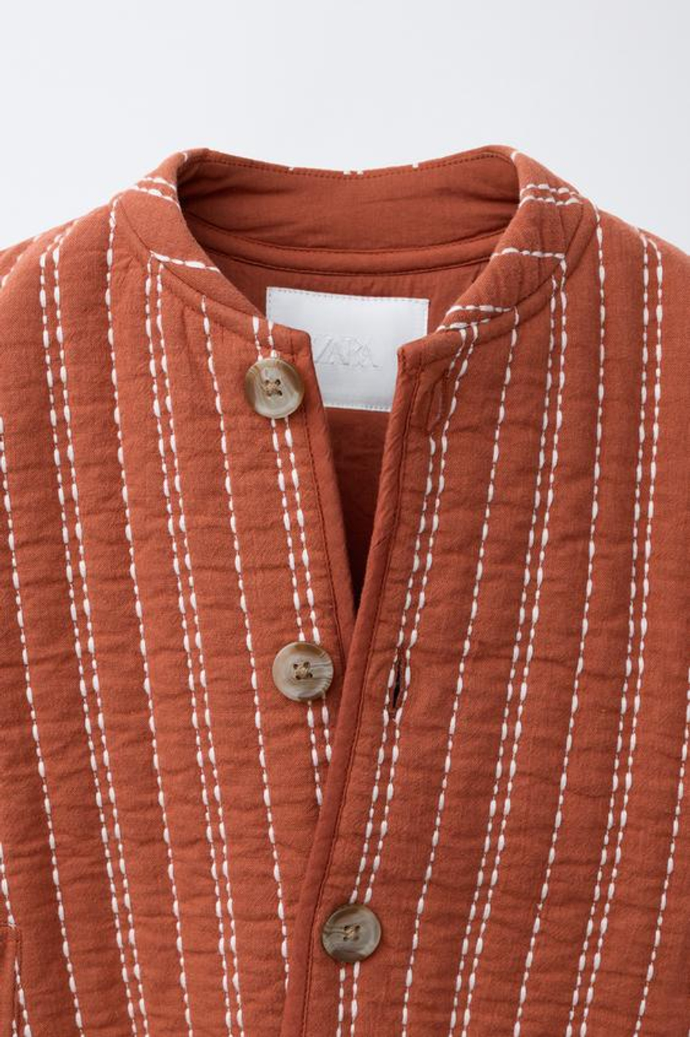 ZARA КУРТКА С ВЫШИВКОЙ, ЧЕРЕПИЧНЫЙ