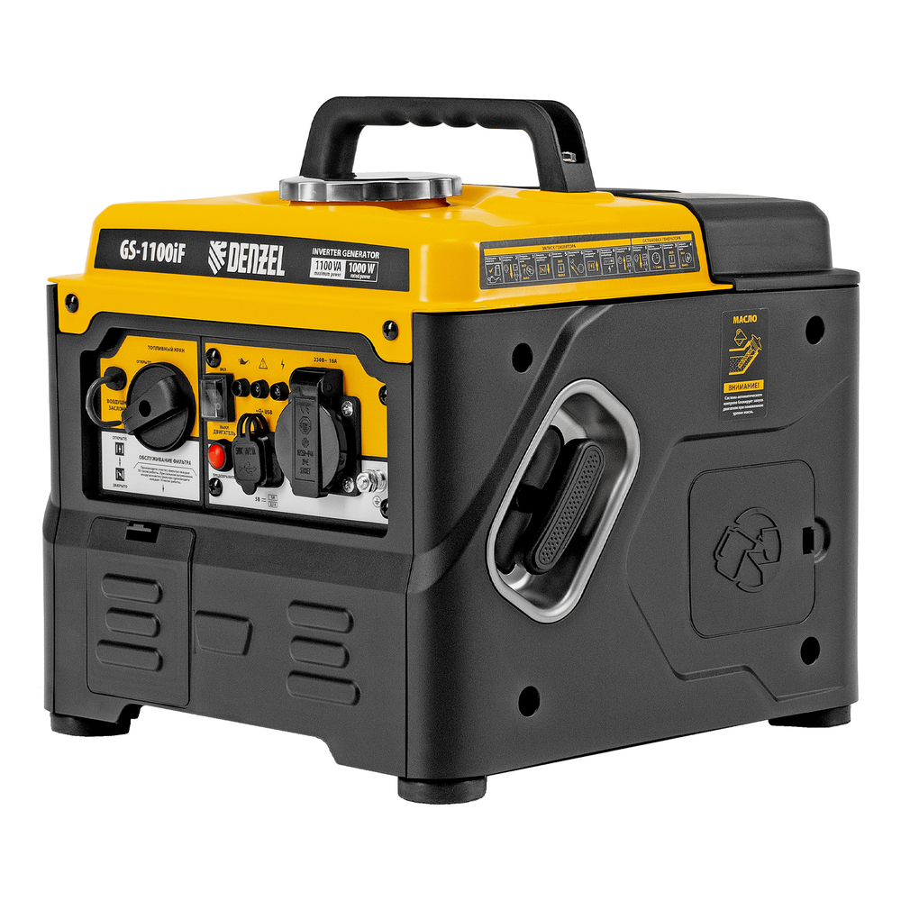 Генератор инверторный GS-1100iF, 1,1 кВт, 230 В, ручной старт DENZEL