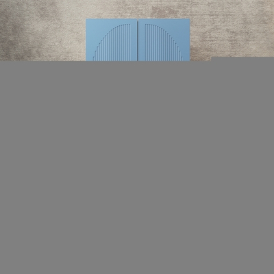 Шкаф Агератум МДФ двухсекционный в синей эмали - Дуб молочный 8622  100*50*260