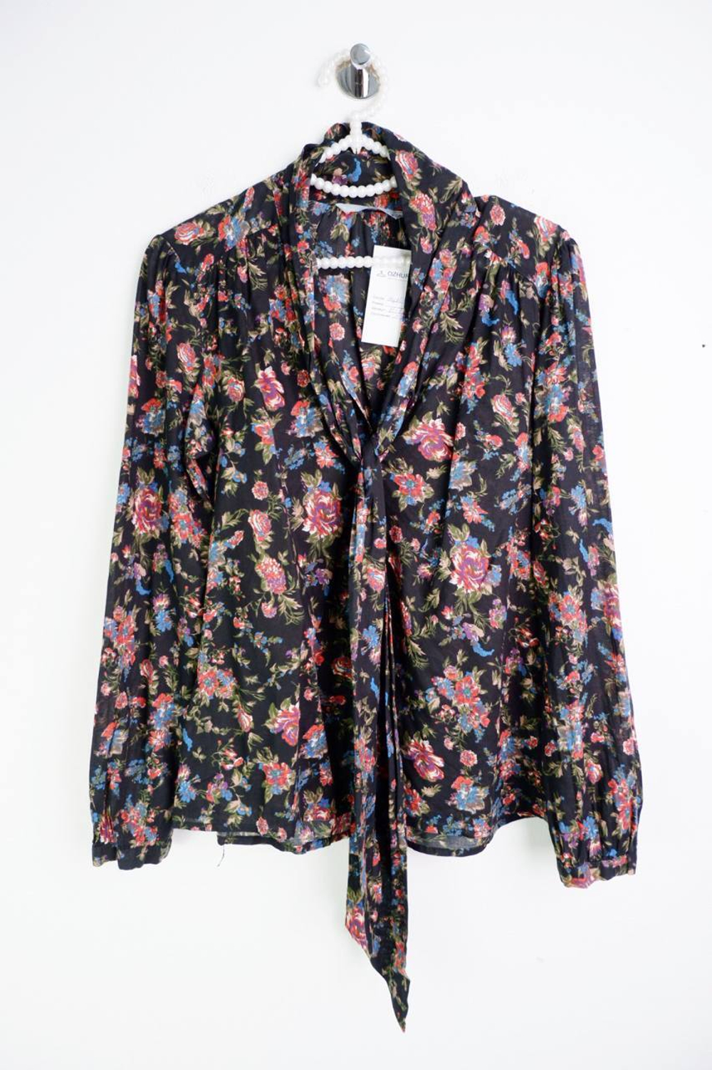 Блузка Tu с цветочным принтом, маркировка 8, визуально на 42 размер