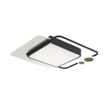 Потолочный светодиодный светильник 75Вт, 4268Лм, 3000-6000К, Ra>80,  плавная регулировка мощности, изменение цветовой температуры, ночник,  металл/акрил, черный/золото