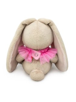 Мягкая игрушка Зайка Ми в воротнике с помпонами и лентами(малыш) 15 см