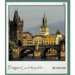 Тетрадь 36 л., А5, клетка, Alingar "Городские виды", скрепка, офсет, мелованная бумага, 5 дизайнов в пленке т/у