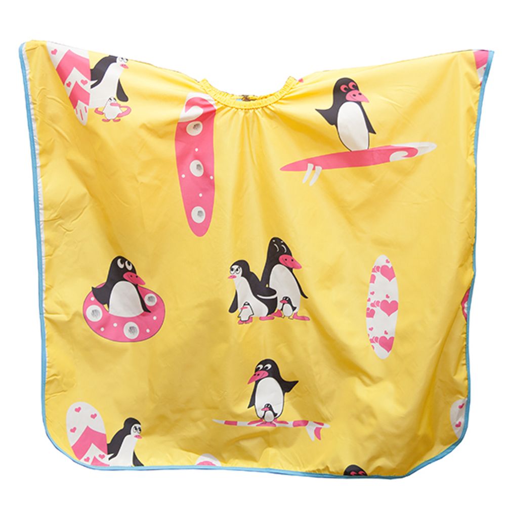 Укороченная накидка "Пингвины" жёлтая h10891-14