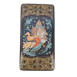 Шкатулка с росписью Холуй "Сивка-Бурка"