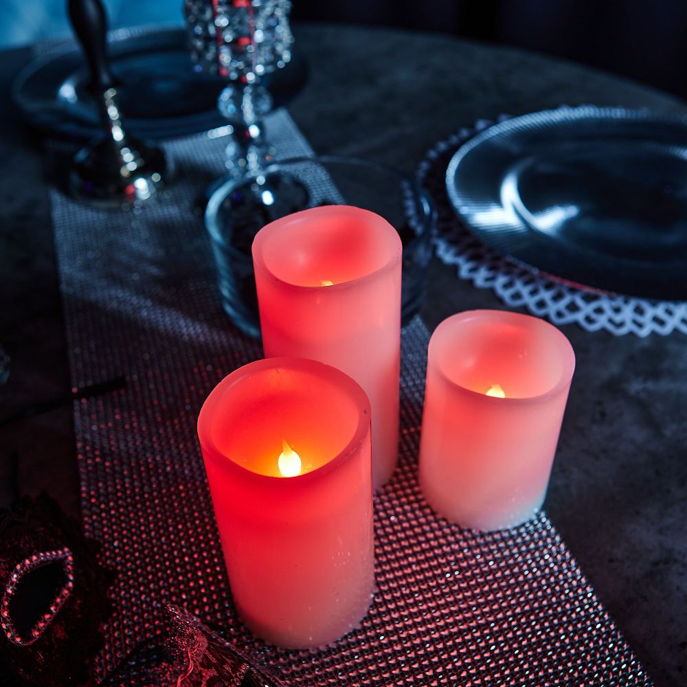 ULD-F052 RGB RC CANDLE SET3 Фигура светодиодная Свеча на батарейках 2АА не в-к. в составе набора из 3 штук. 1 светодиод. RGB свет. Пульт ДУ в-к. TM Uniel