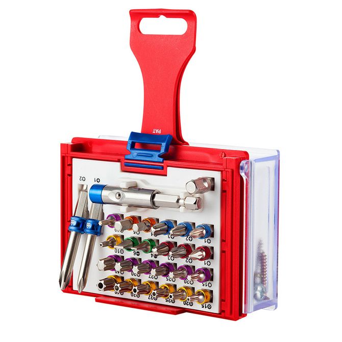 МАСТАК (058-11028C) Набор вставок (бит) 1/4", TORX, HEX, Pozidriv, Phillips, Slotted, 28 предметов