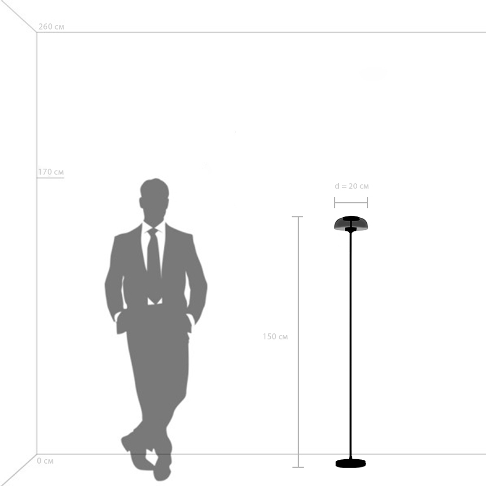 738773 Торшер ACRILE 7W LED 263LM 120G ЗОЛОТО/ЧЕРНЫЙ 3000K