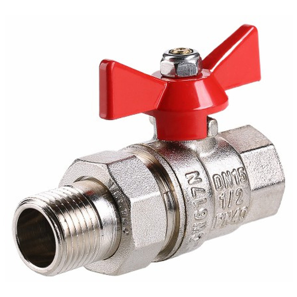 Кран шар. Valtec VT.227.N.05 BASE ВН 3/4" с американкой бабочка