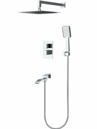 Встраиваемая душевая система скрытого монтажа с термостатом Gappo G7107-40, хром