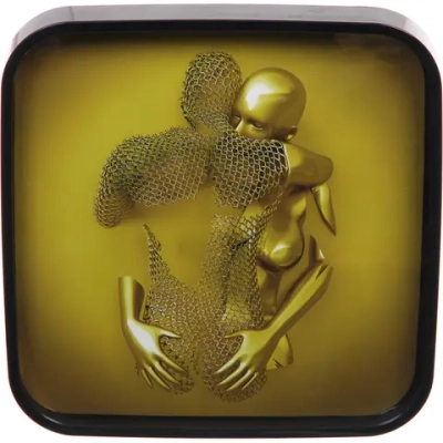 Часы настенные + пано 2шт «HOME STYLE» Любовь, черный корпус