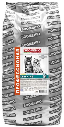 ЗООМЕНЮ СЕНСИТИВ для стерилизованных кошек (Утка с лососем) 28/14