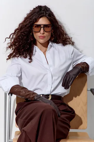 Свободная базовая рубашка из хлопка белого цвета