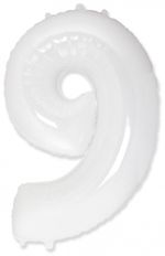 FM Шар 40'' / 102 см "Цифра 9" Белый (БГ-60)