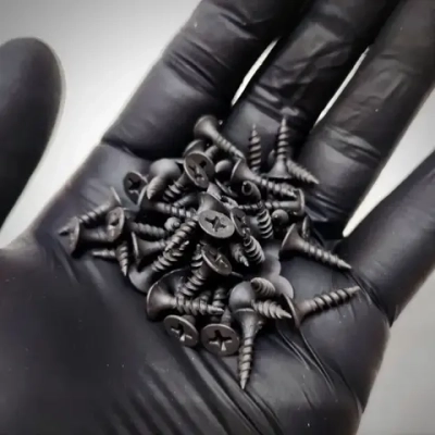 Шуруп - саморез 3,5*16мм универсальный - 50 штук (по металлу, дереву, гипсокартону) шлиц Ph-2 (цвет - черный)